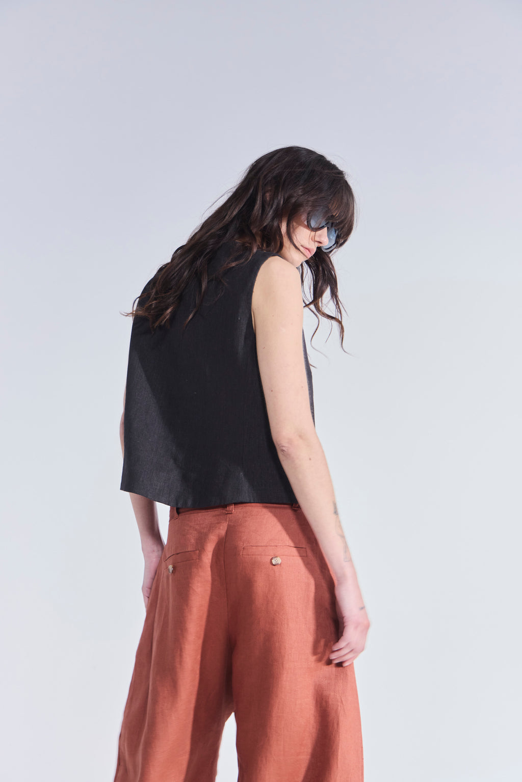 Pantalón Ameliore 100% Lino Terracota