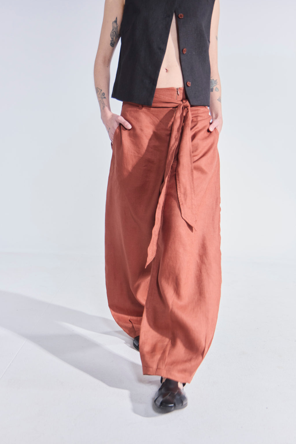 Pantalón Ameliore 100% Lino Terracota