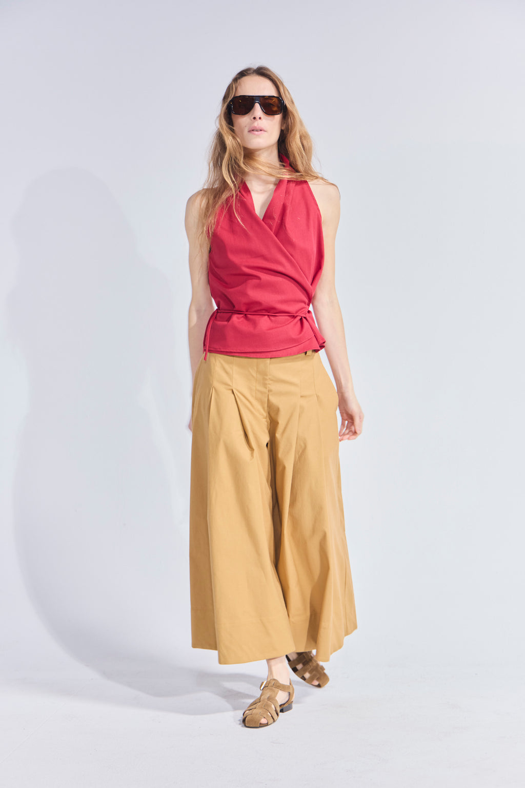 Falda Pantalón Riviera Gabardina Camel