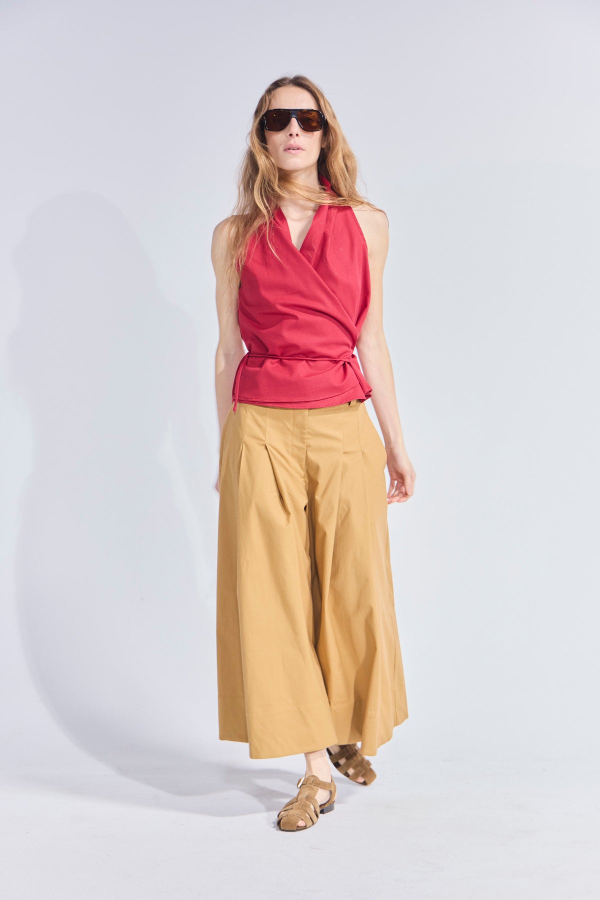 Falda Pantalón Riviera Gabardina Camel