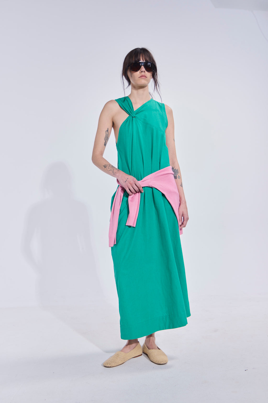 Vestido Croise Algodón Verde Esmeralda
