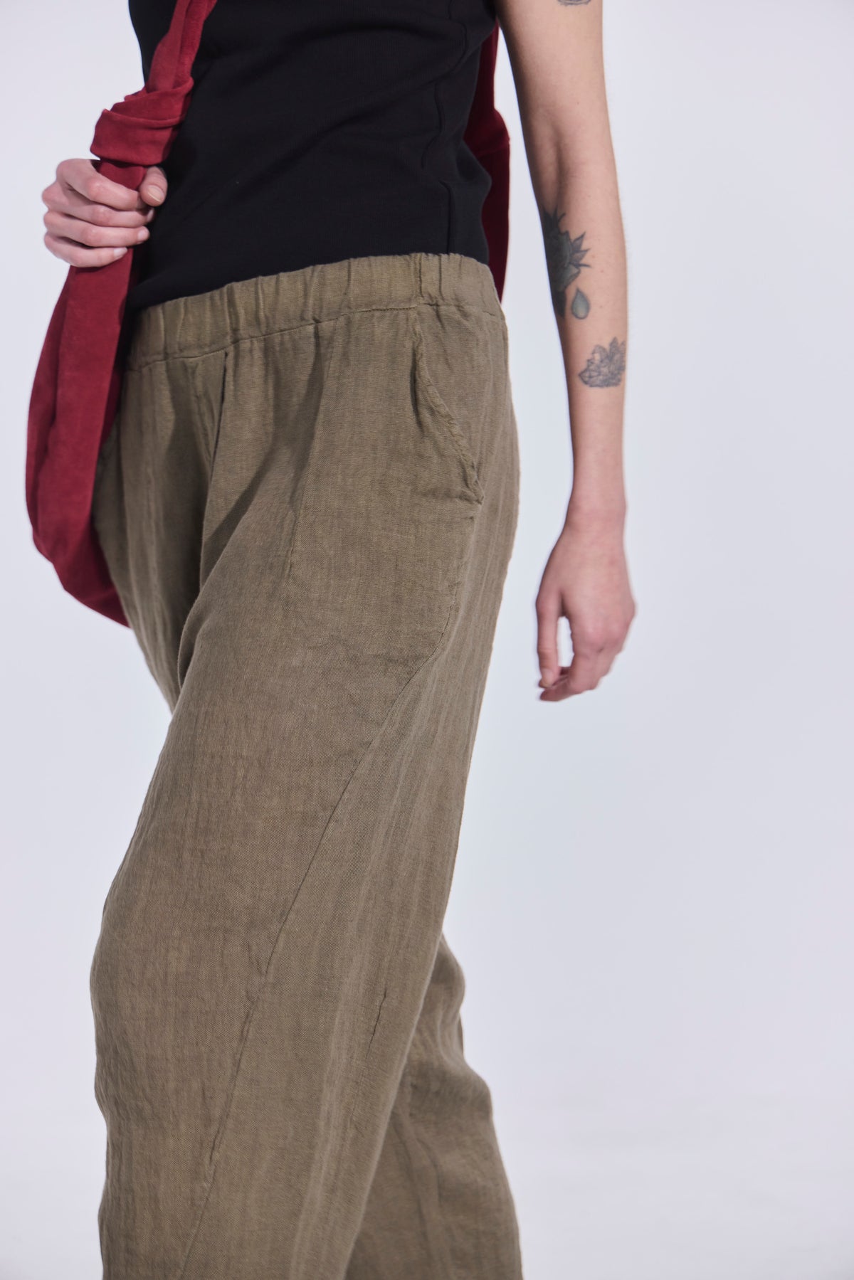 Pantalón Noué 100% Lino Verde Musgo