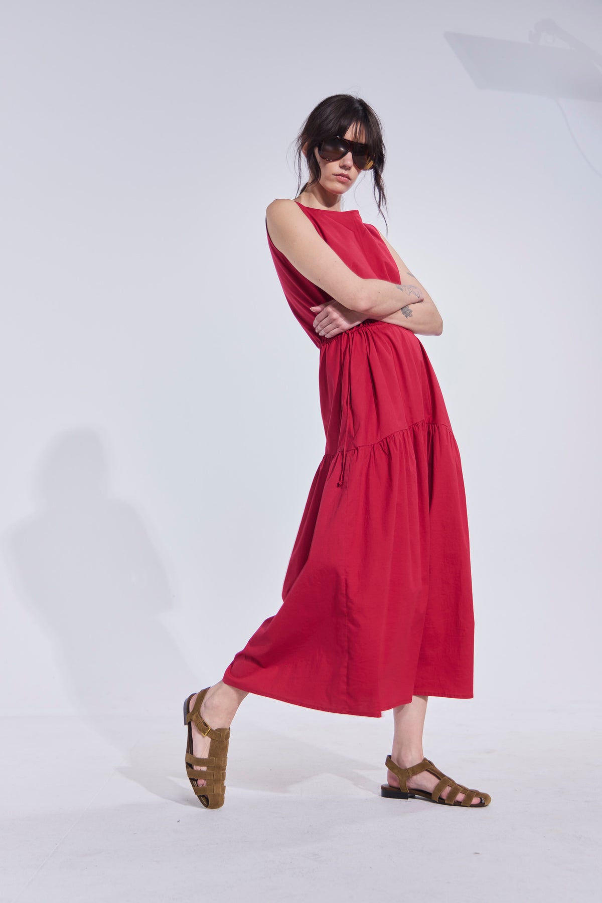 Vestido Liens Algodón Rojo