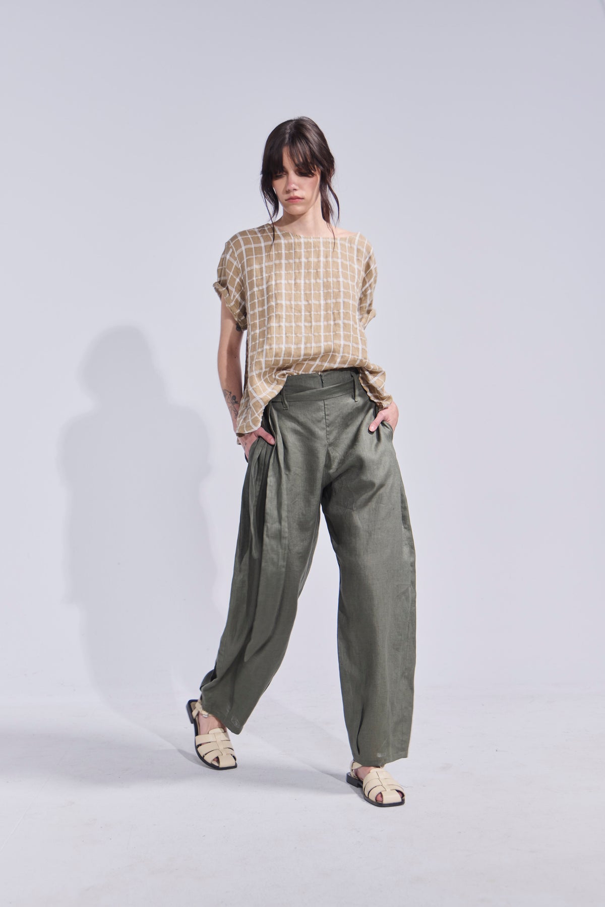 Pantalón Ameliore 100% Lino Verde