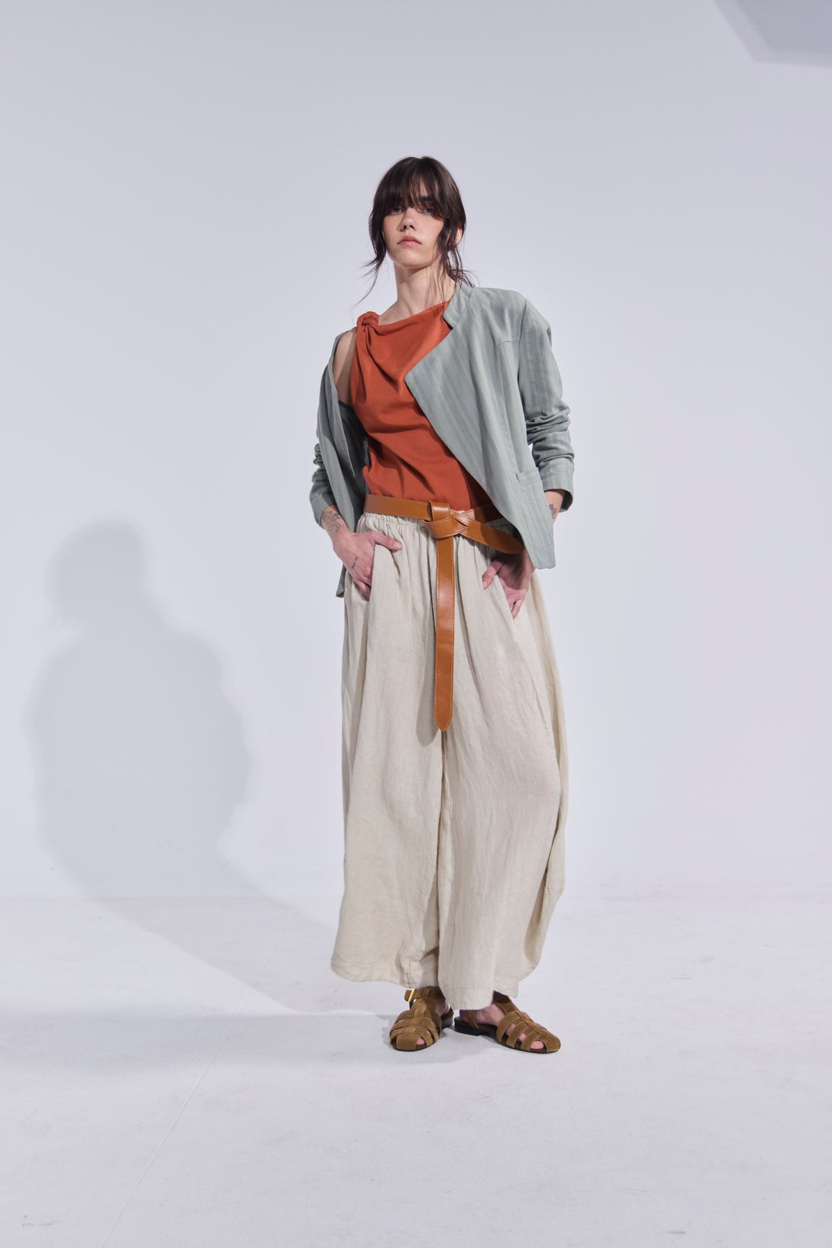 Pantalón Froisse 100% Lino Beige