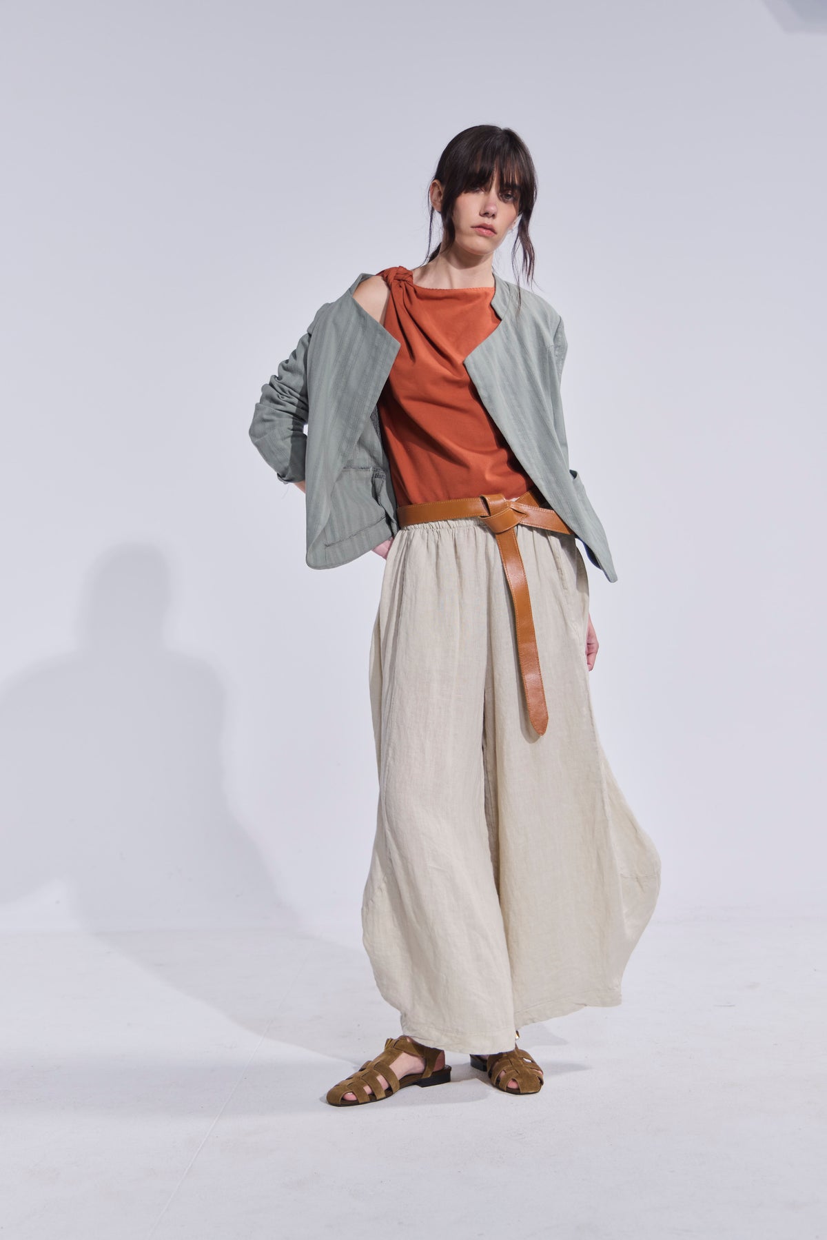Pantalón Froisse 100% Lino Beige