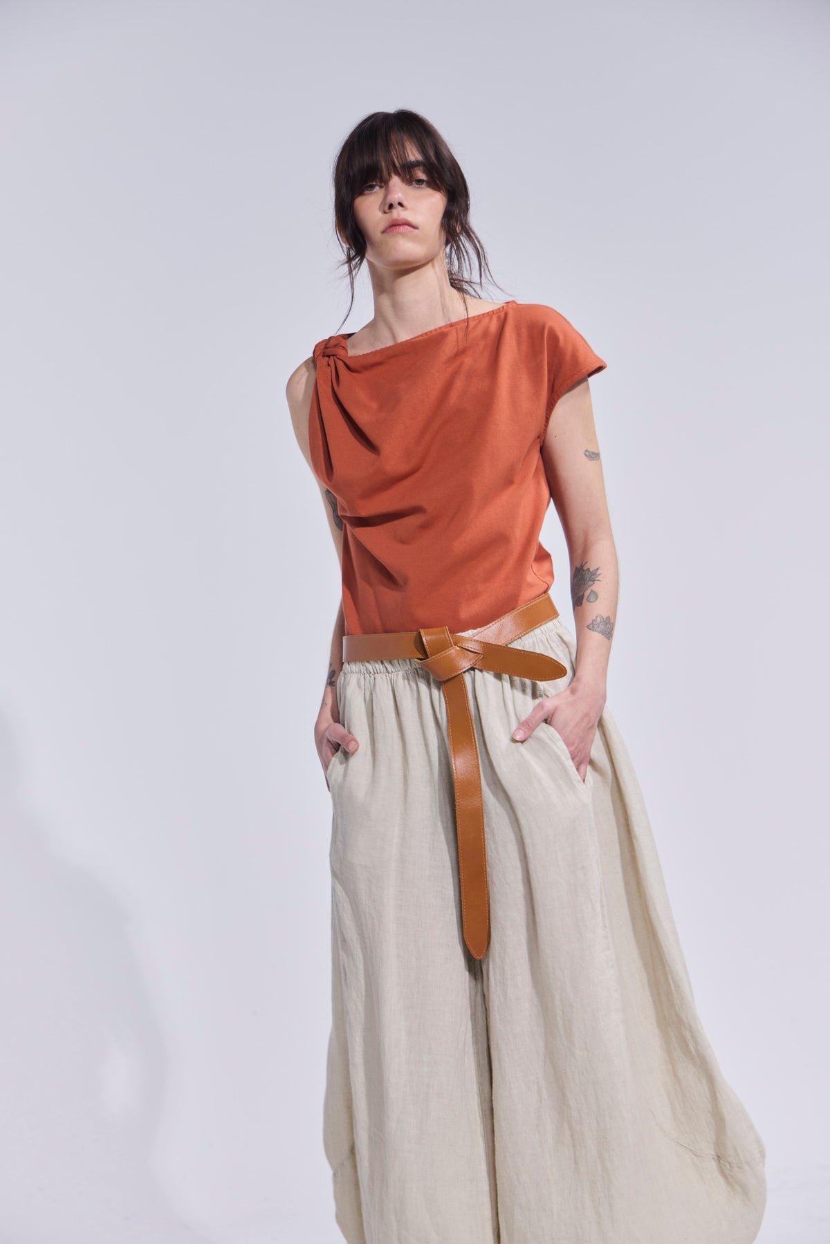 Pantalón Froisse 100% Lino Beige