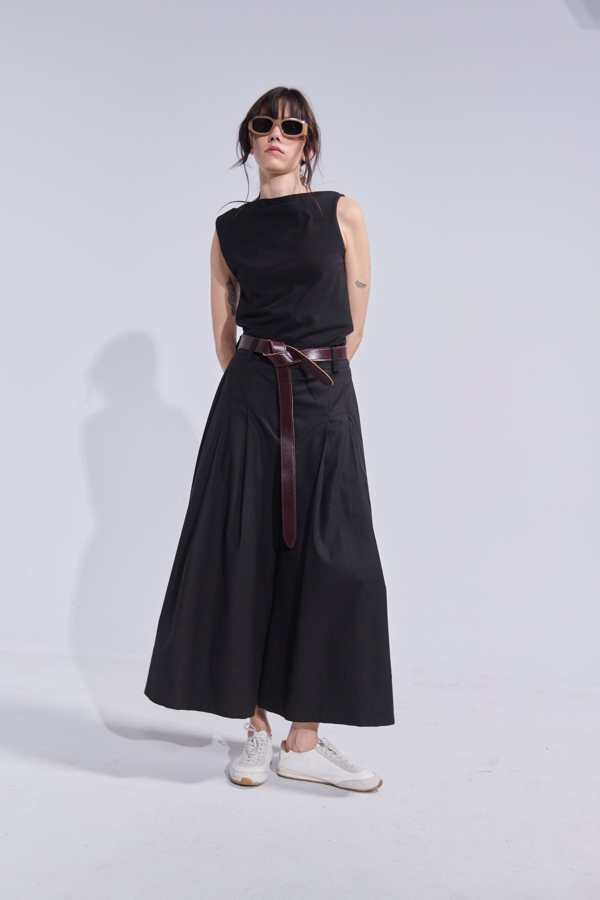 Falda Pantalón Riviera Gabardina Negro