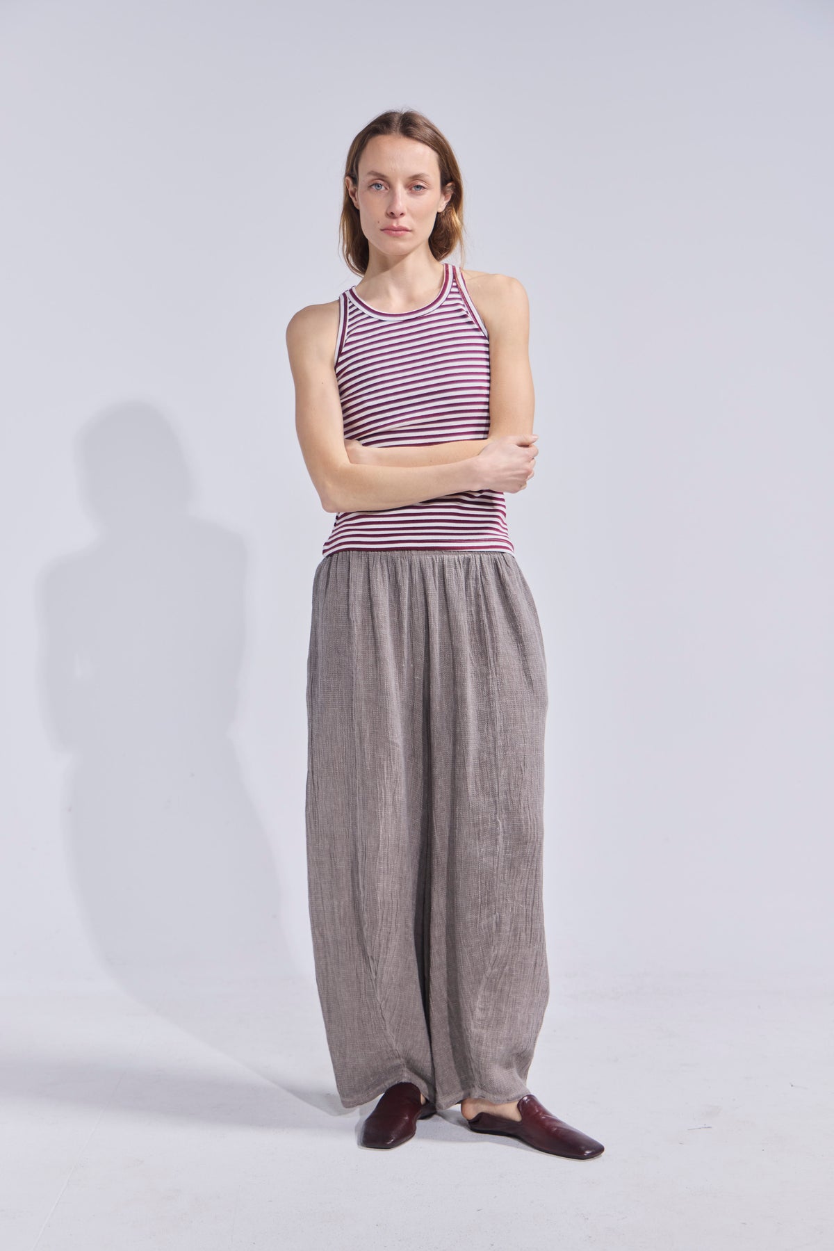 Pantalón Tendu Lino Visón