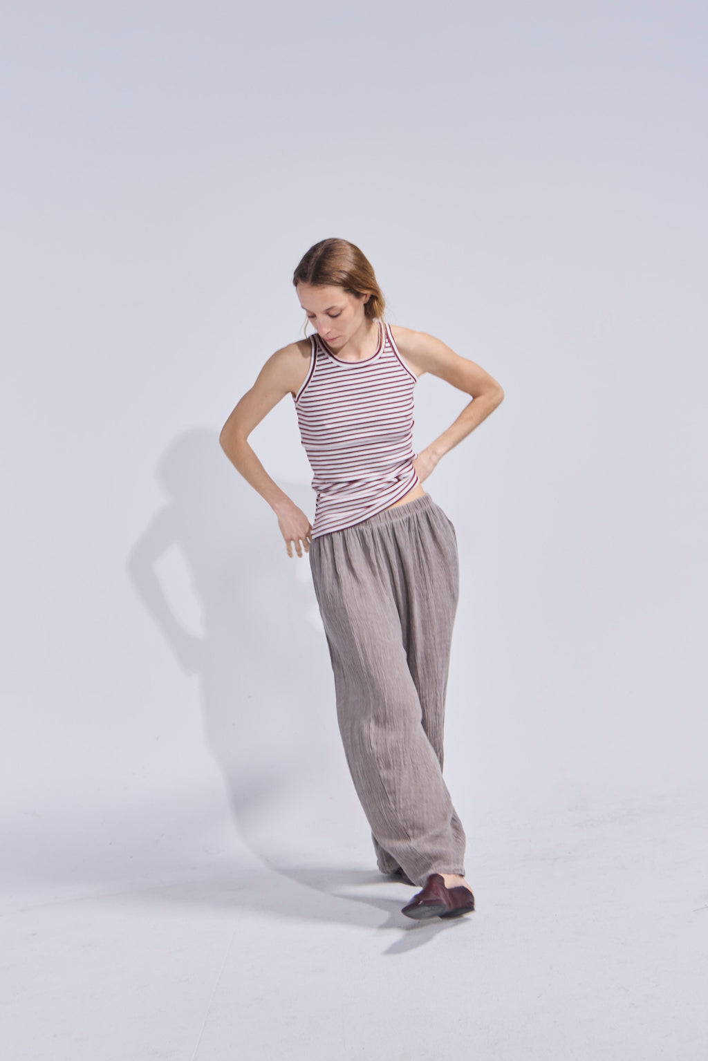 Pantalón Tendu Lino Visón