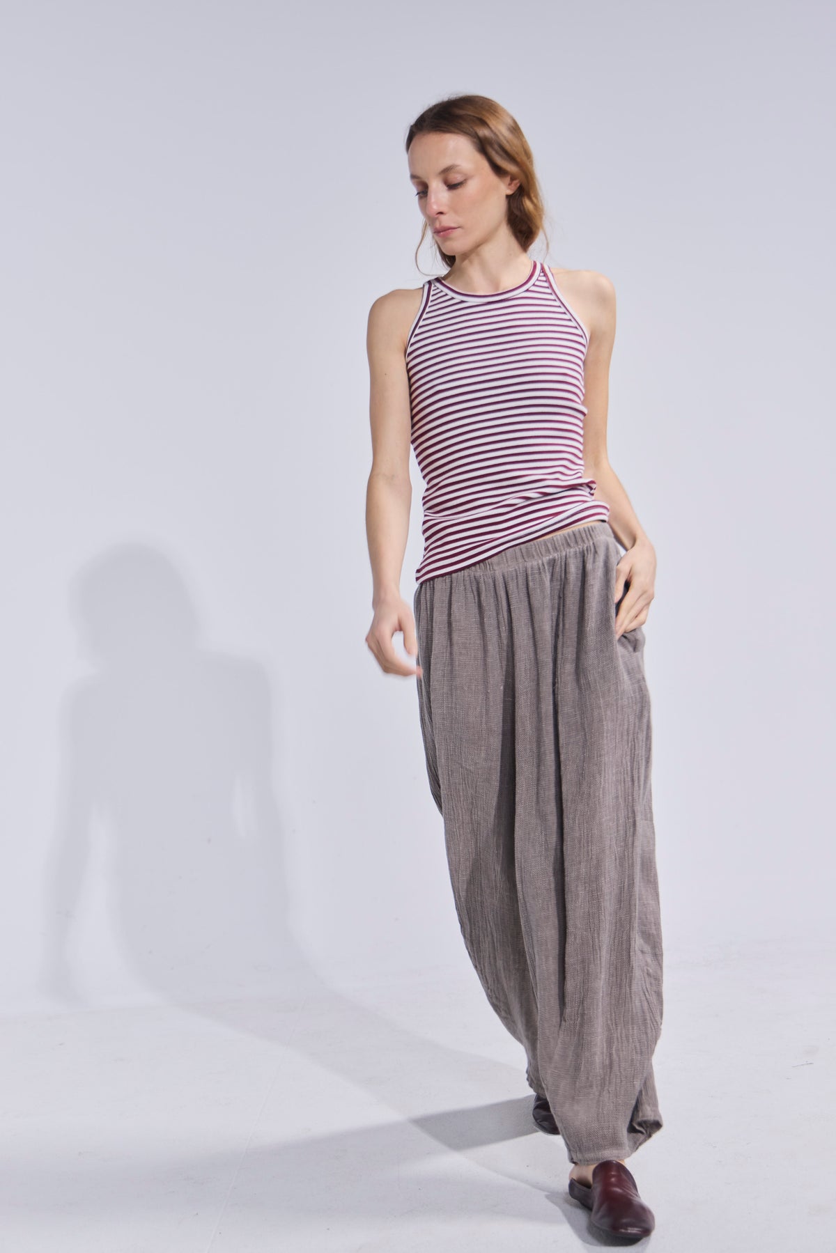 Pantalón Tendu Lino Visón
