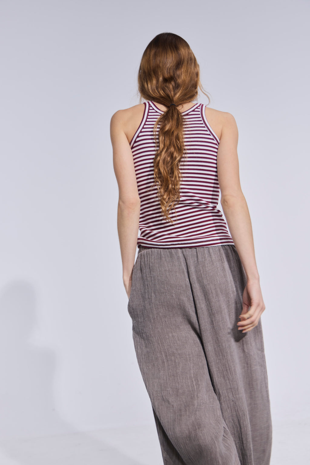 Pantalón Tendu Lino Visón