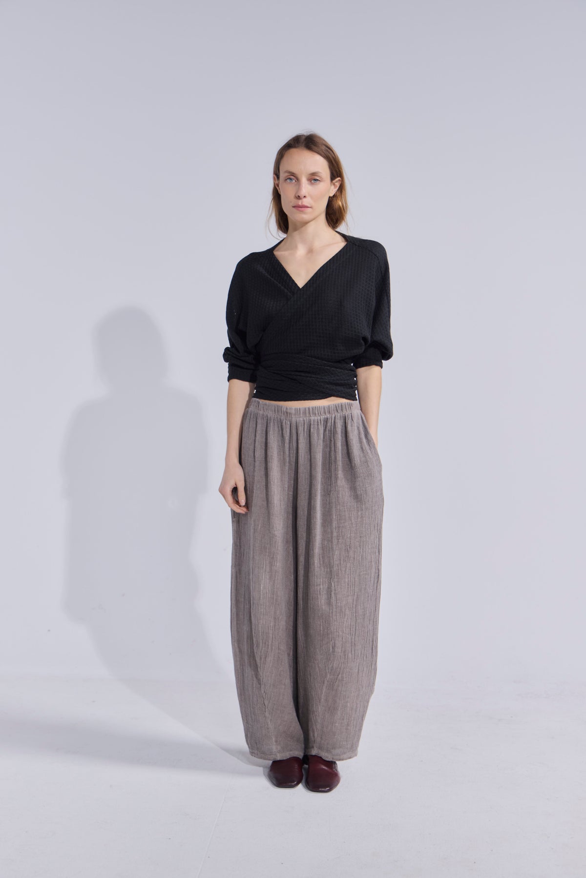 Pantalón Tendu Lino Visón