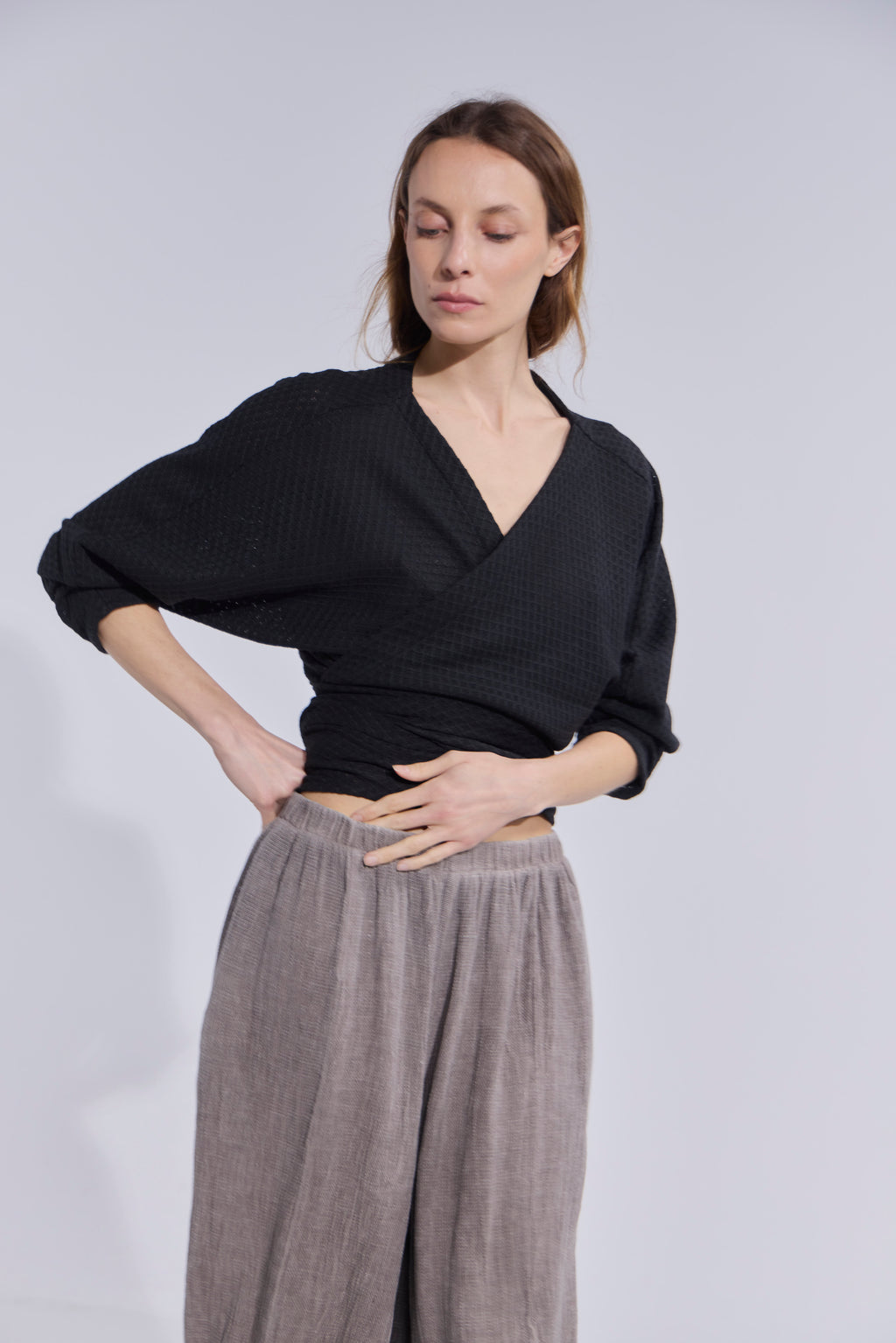 Pantalón Tendu Lino Visón