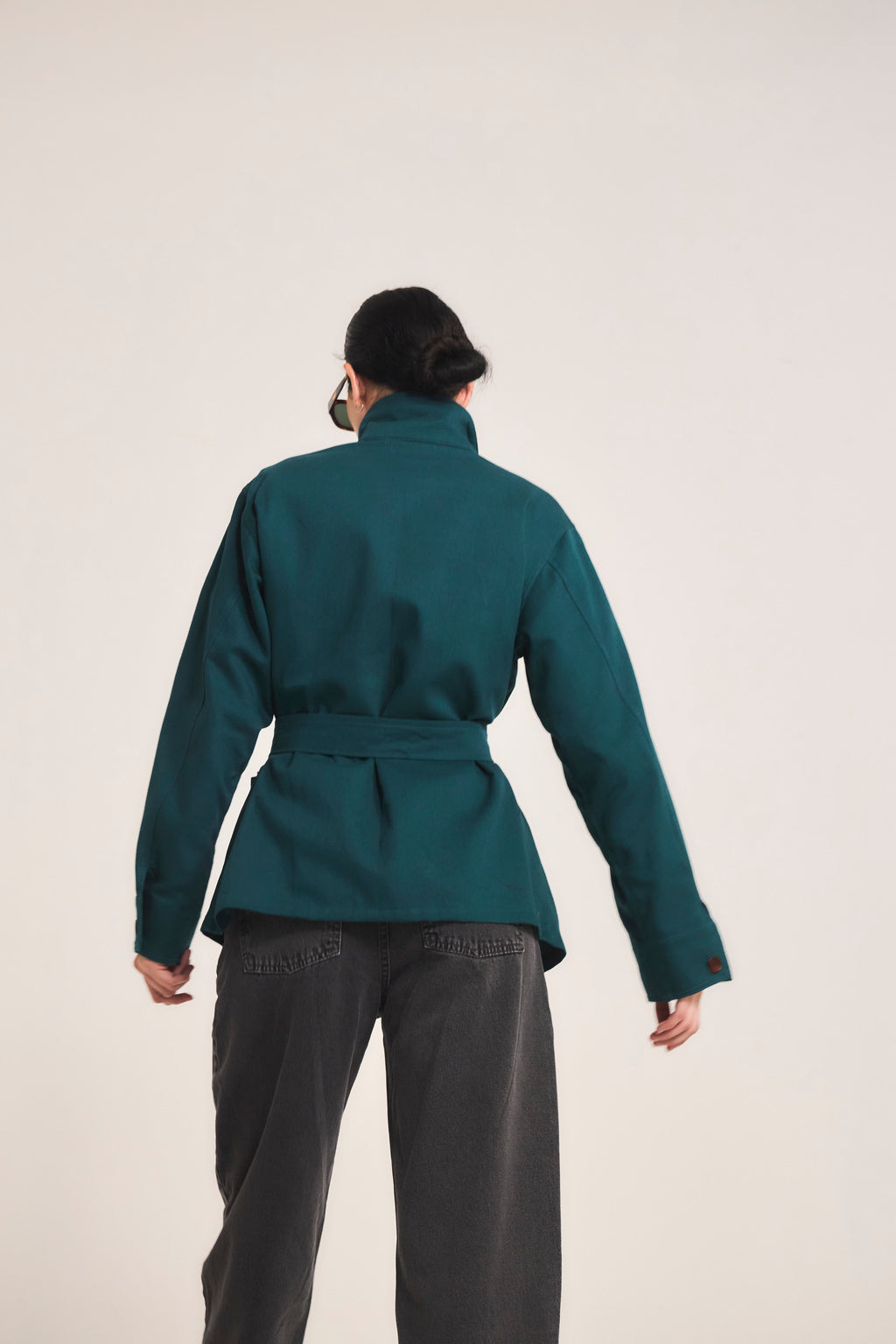 Chaqueta Casbah 100% Algodón Verde Petróleo
