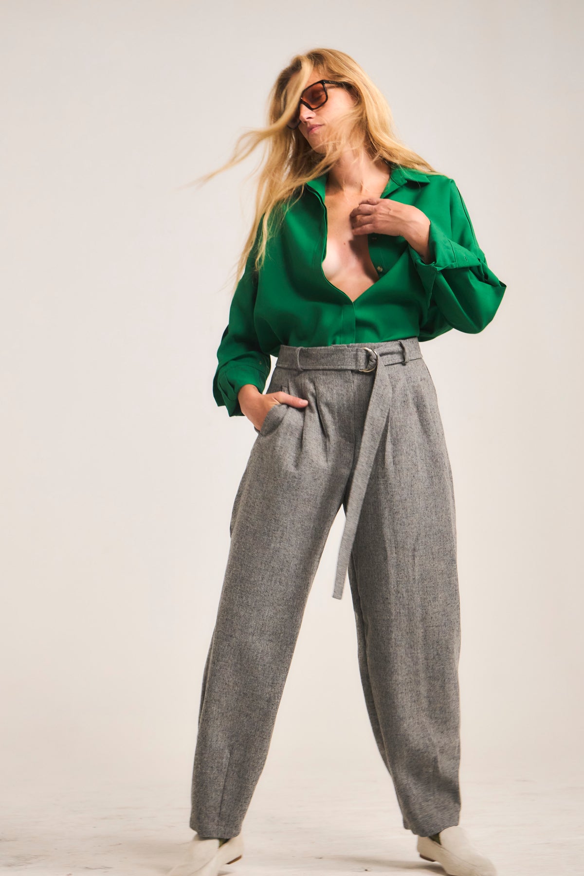 Pantalón Donna Lana Gris