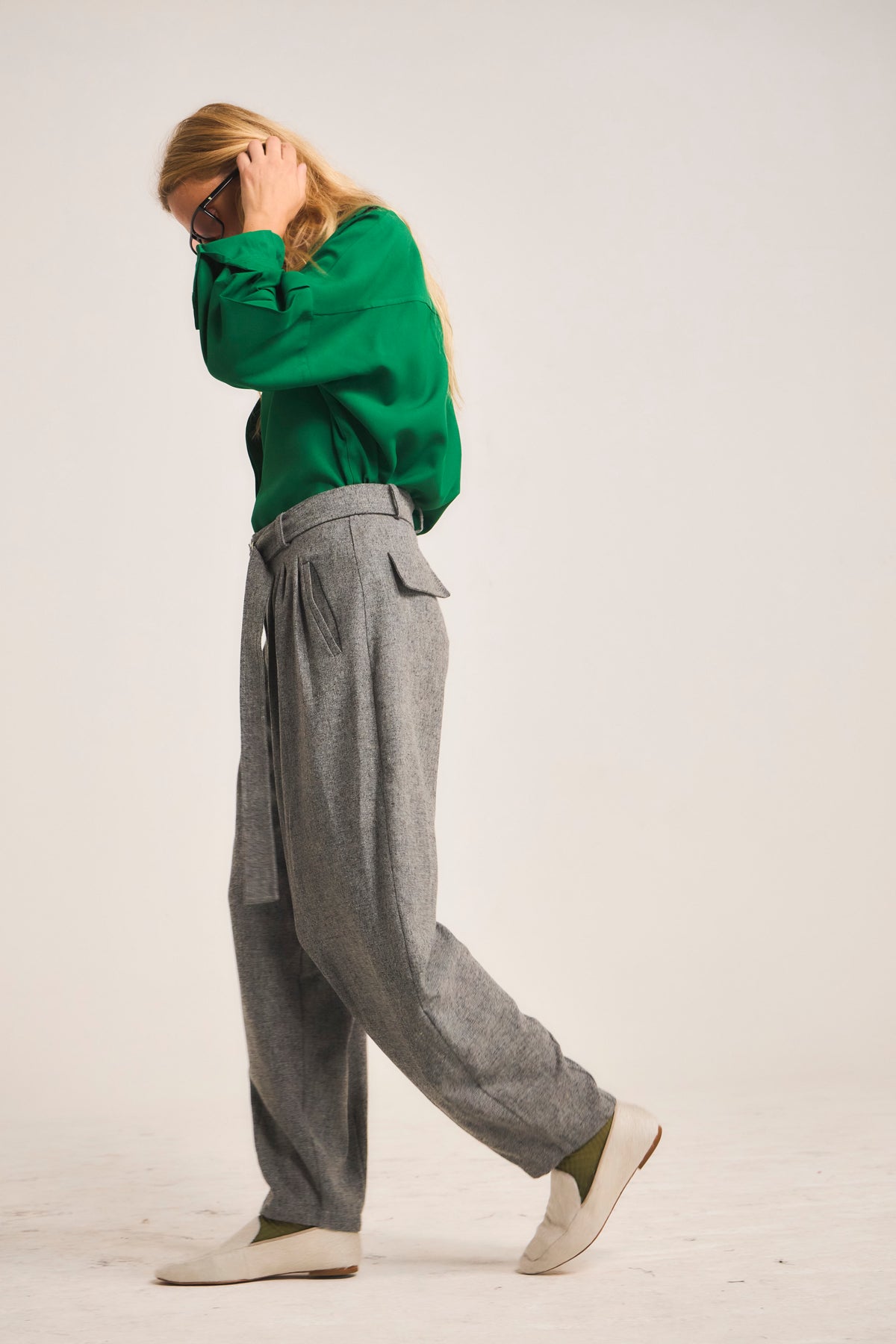 Pantalón Donna Lana Gris