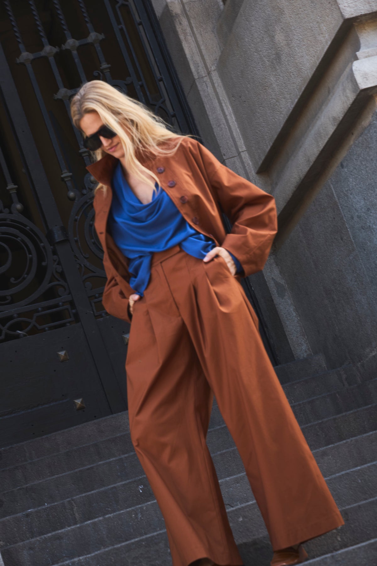 Pantalón Charge Algodón Camel Oscuro