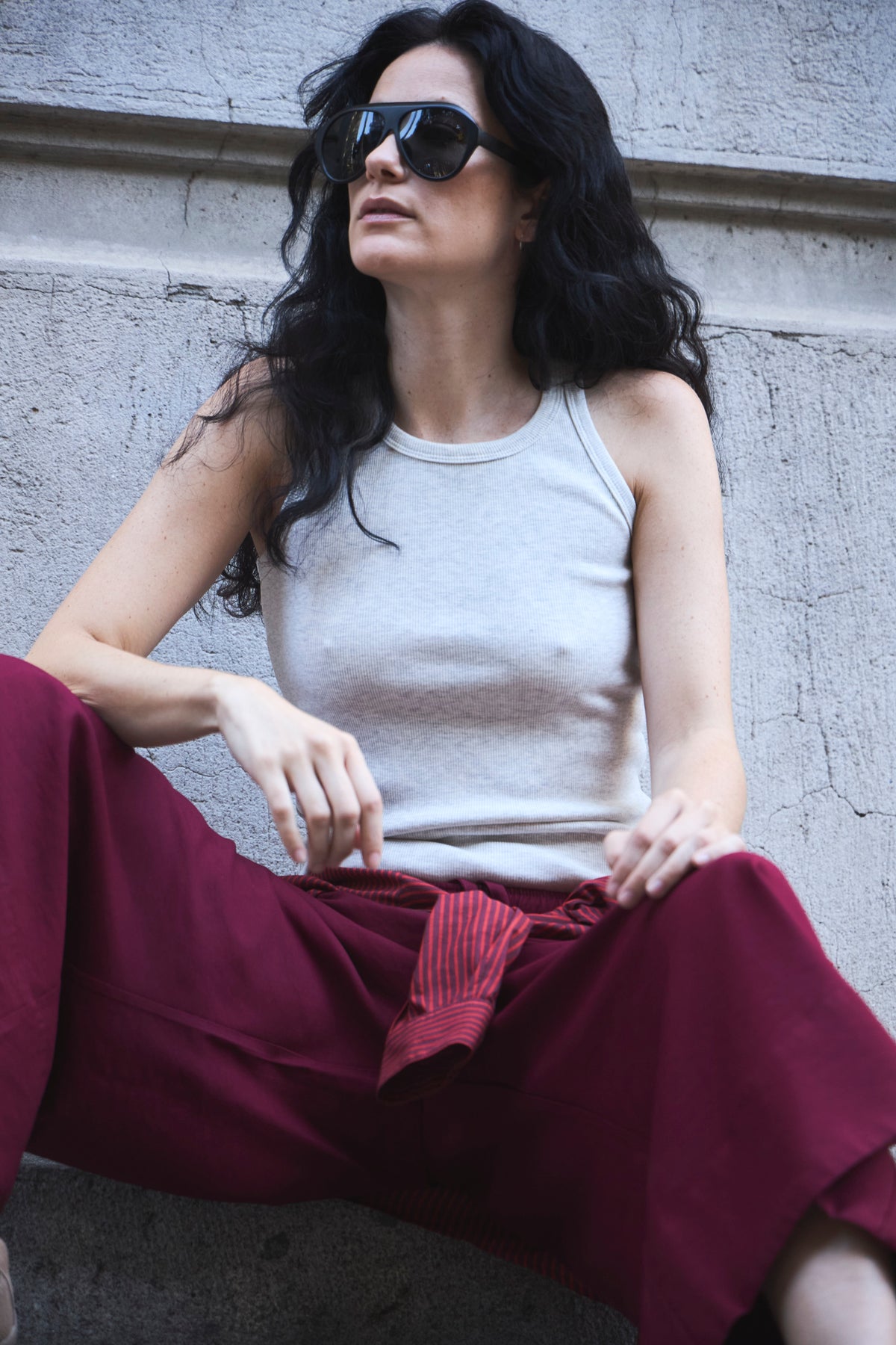 Polera Arkana Algodón Melange Claro Gris