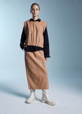 Top Manan Faux Leather Camel