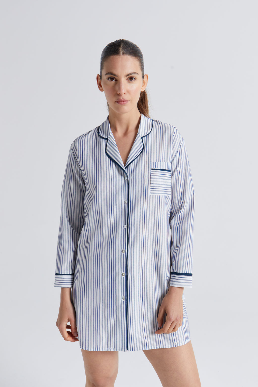 Camisa de Dormir Arya Listada Azul