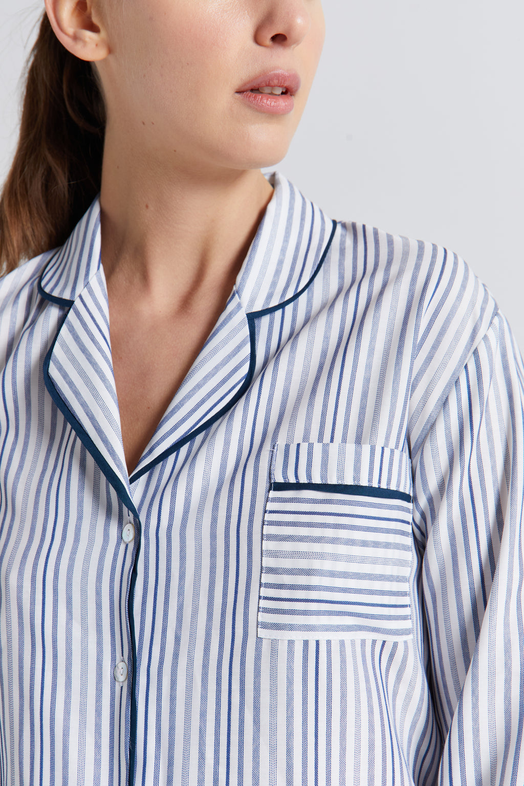 Camisa de Dormir Arya Listada Azul