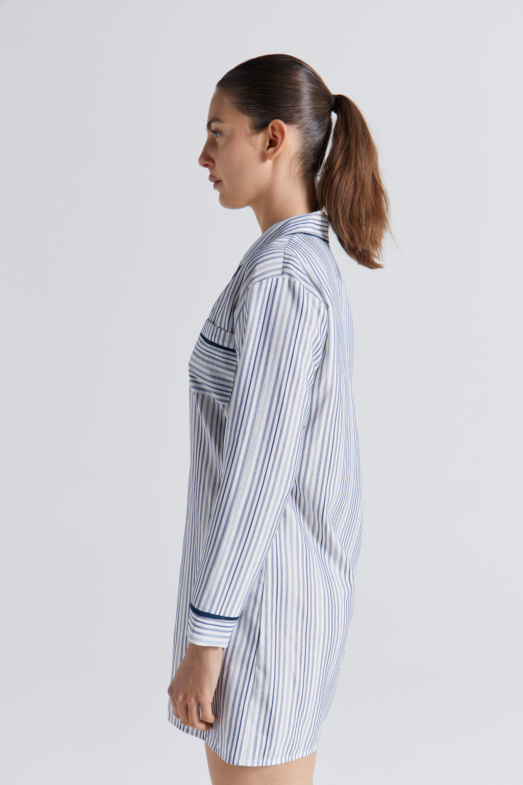 Camisa de Dormir Arya Listada Azul