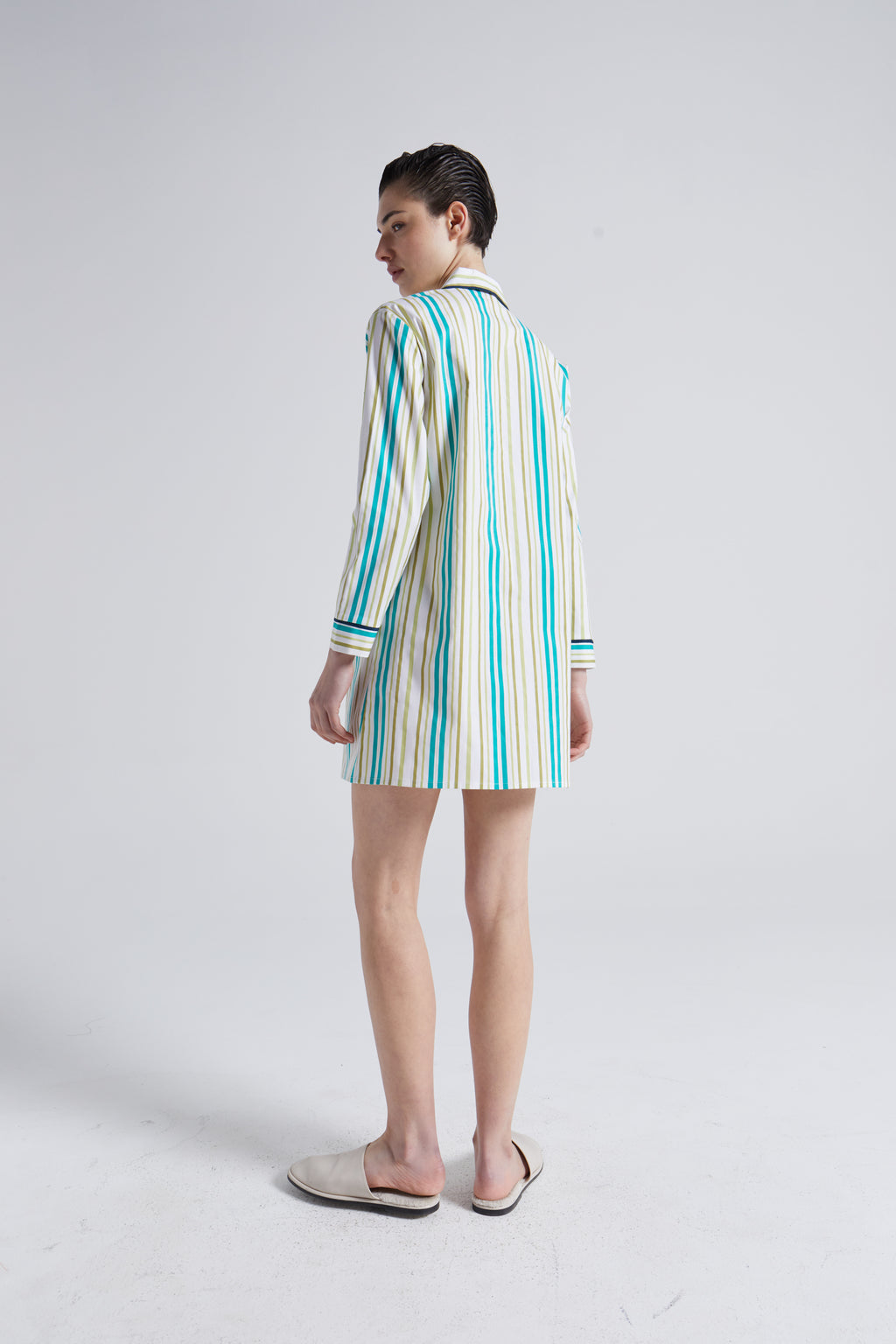 Arya Green Striped Nightshirt