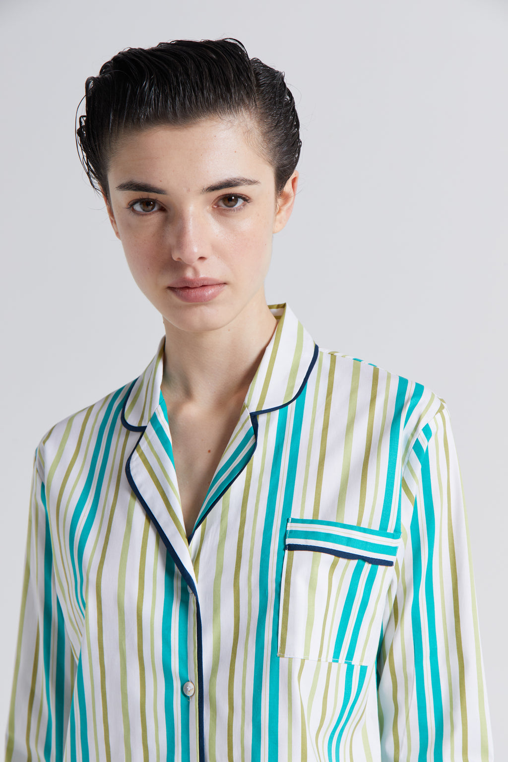 Arya Green Striped Nightshirt